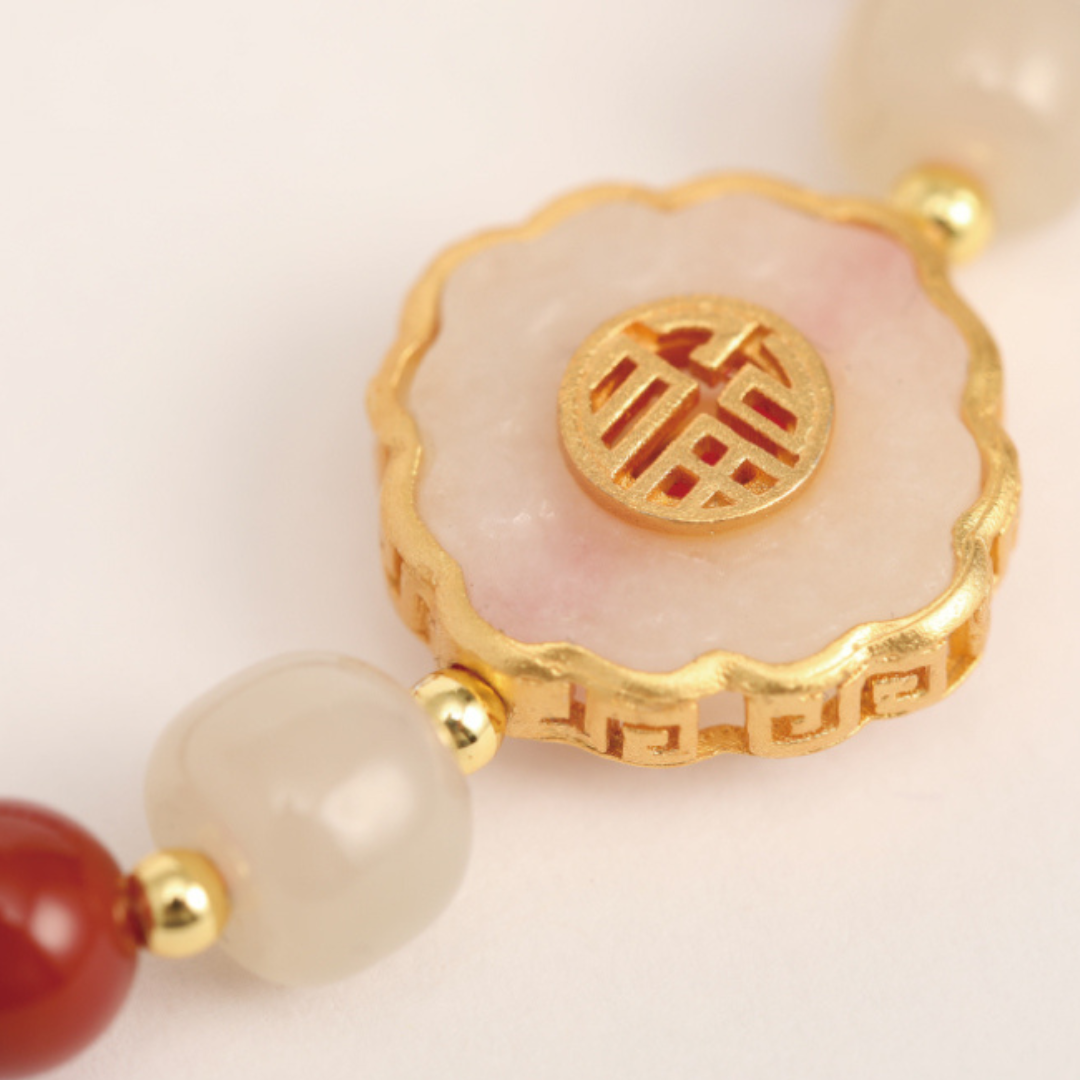 Jinyu Mantang Red Agate Hotan Jade Bracelet